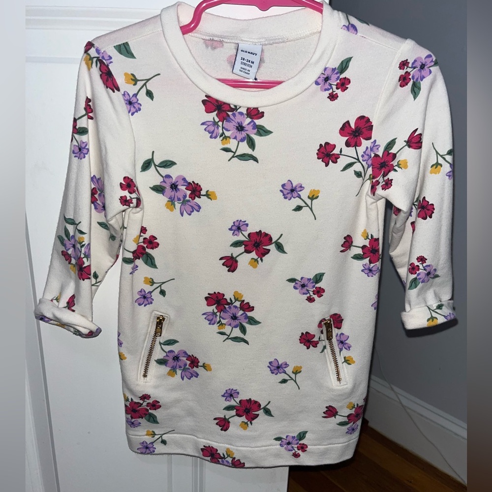 Like New Old Navy Floral Shirt/Sweatshirt dress